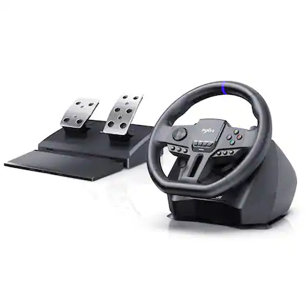Front. PXN - PXN V900 Gen2 Racing Wheel 270/900° Steering Wheel w/ Vibration, Hall Pedal & Shift Paddles for PC PS4 Xbox Switch - Black.