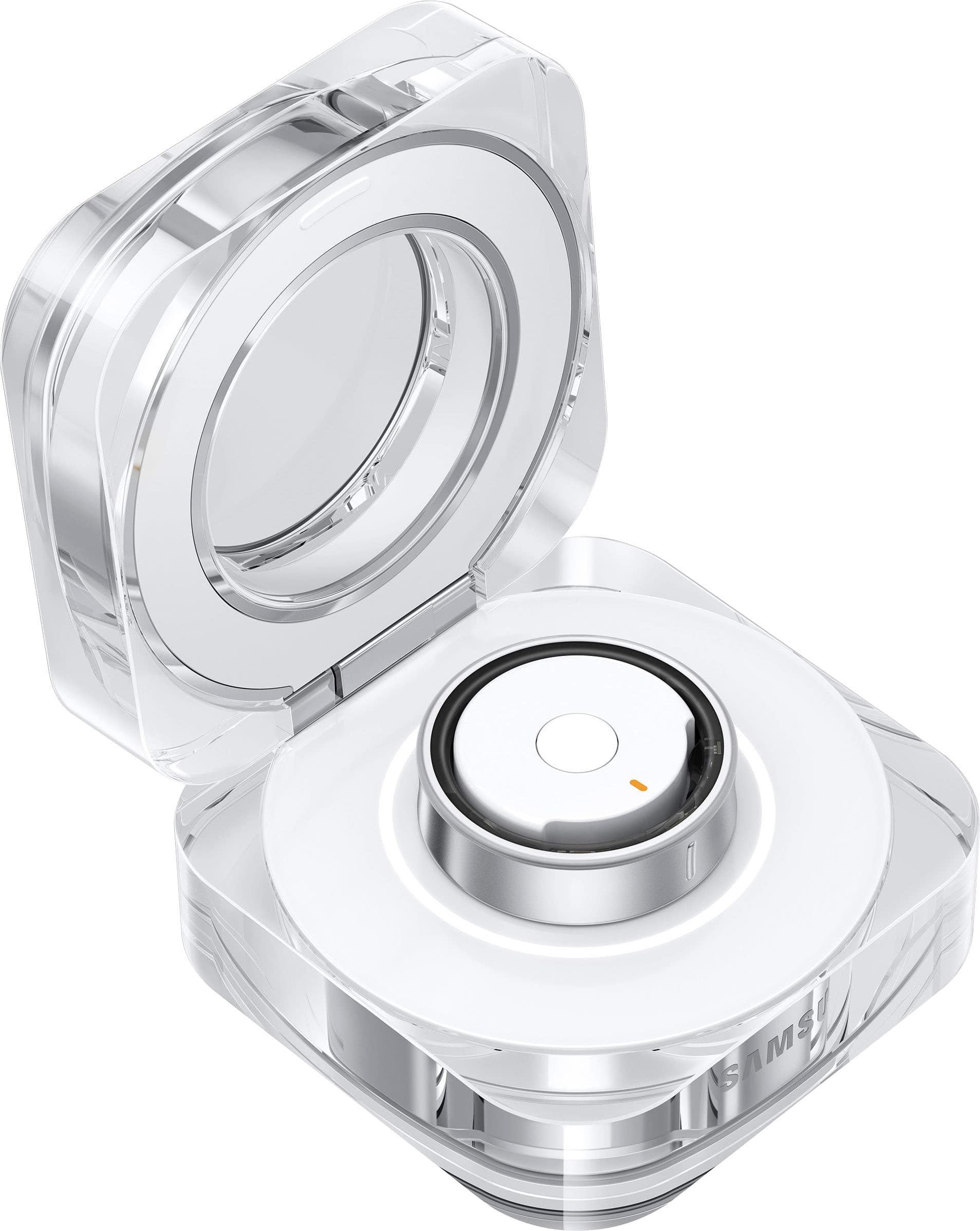 Front. Samsung - Galaxy Ring Charging Case Size 8 - White.