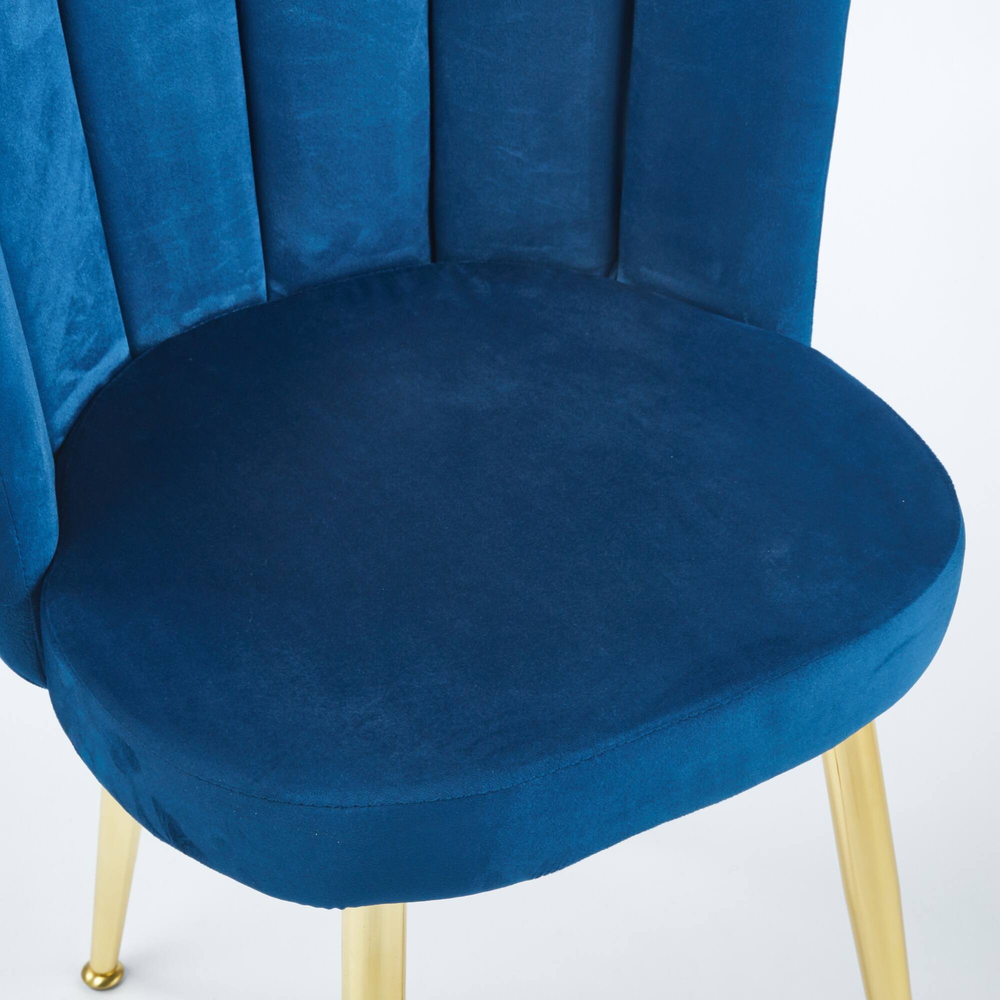 Alt View 5. GOODSILO - Elegant Velvet Dining Chairs Set of 2 with Golden Iron Legs for Modern Living Spaces - Blue.