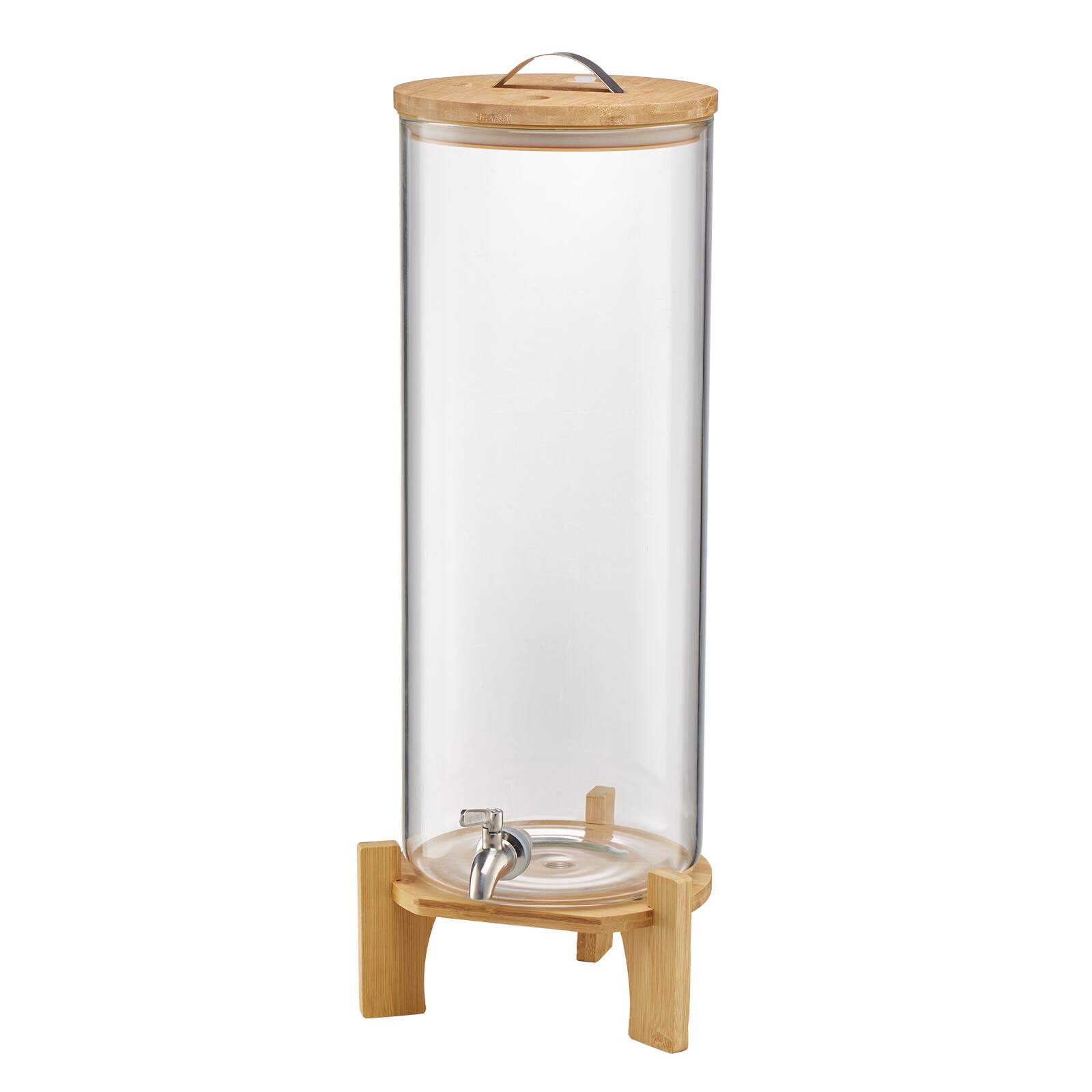 Alt View 5. VEVOR - Beverage Dispenser, 3.5 Gallon Drink Dispensers for Parties, Glass Juice Dispenser with Wood Stand - Transparent.