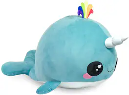Seven20 - Glitter Galaxy Narwhal 48 Inch Stuffed Animal Plush - Blue