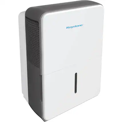 Front. Keystone - 35 Pint 6.4 Quart Capacity Dehumidifier - White.