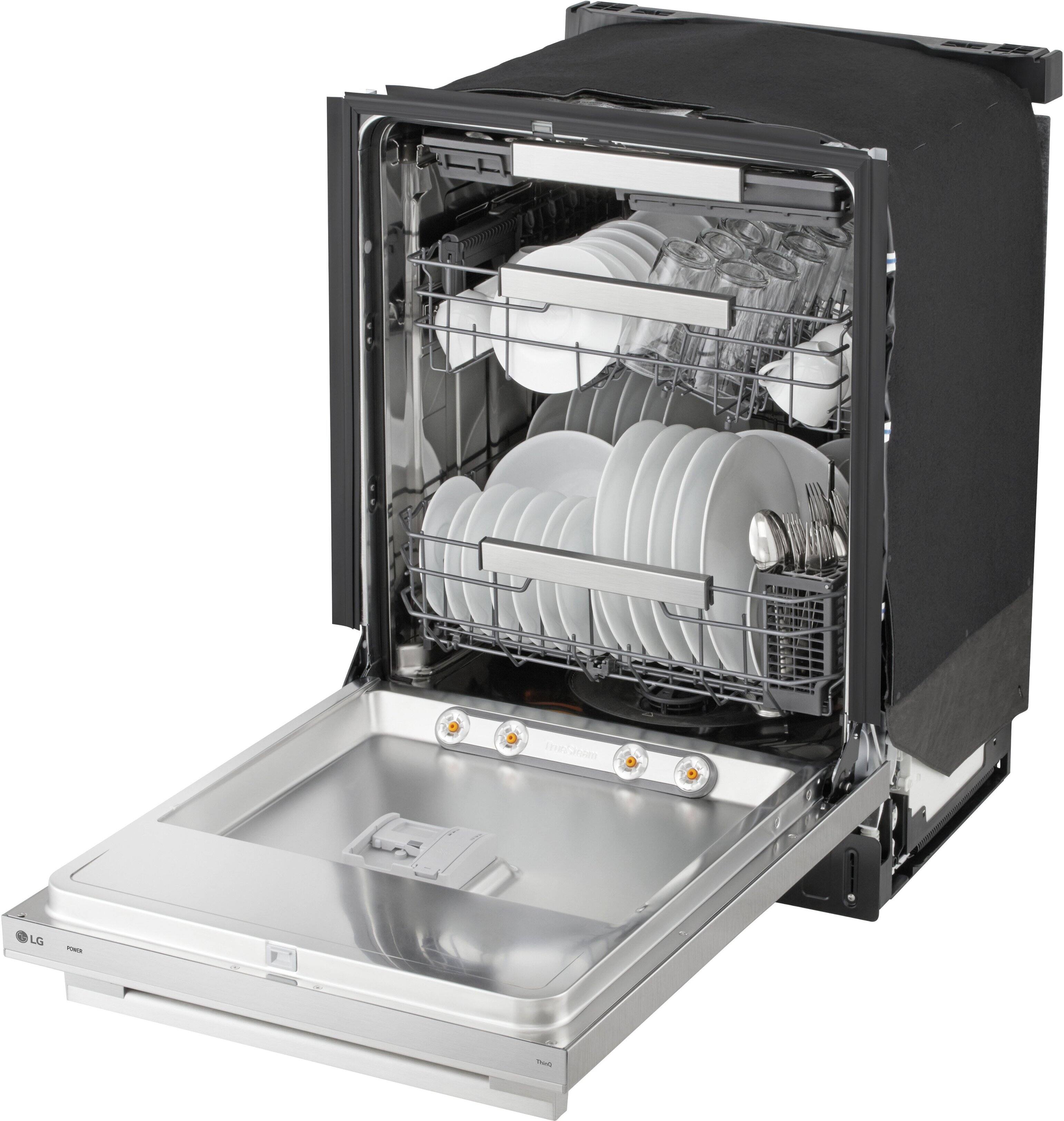 Alt View 16. LG - FlushFit 24" Top Control Smart Built-In Stainless Steel Tub Dishwasher with 3rd Rack, 1 Hour Wash & Dry Cycle and 39dBA - Printproof Stainless Steel.