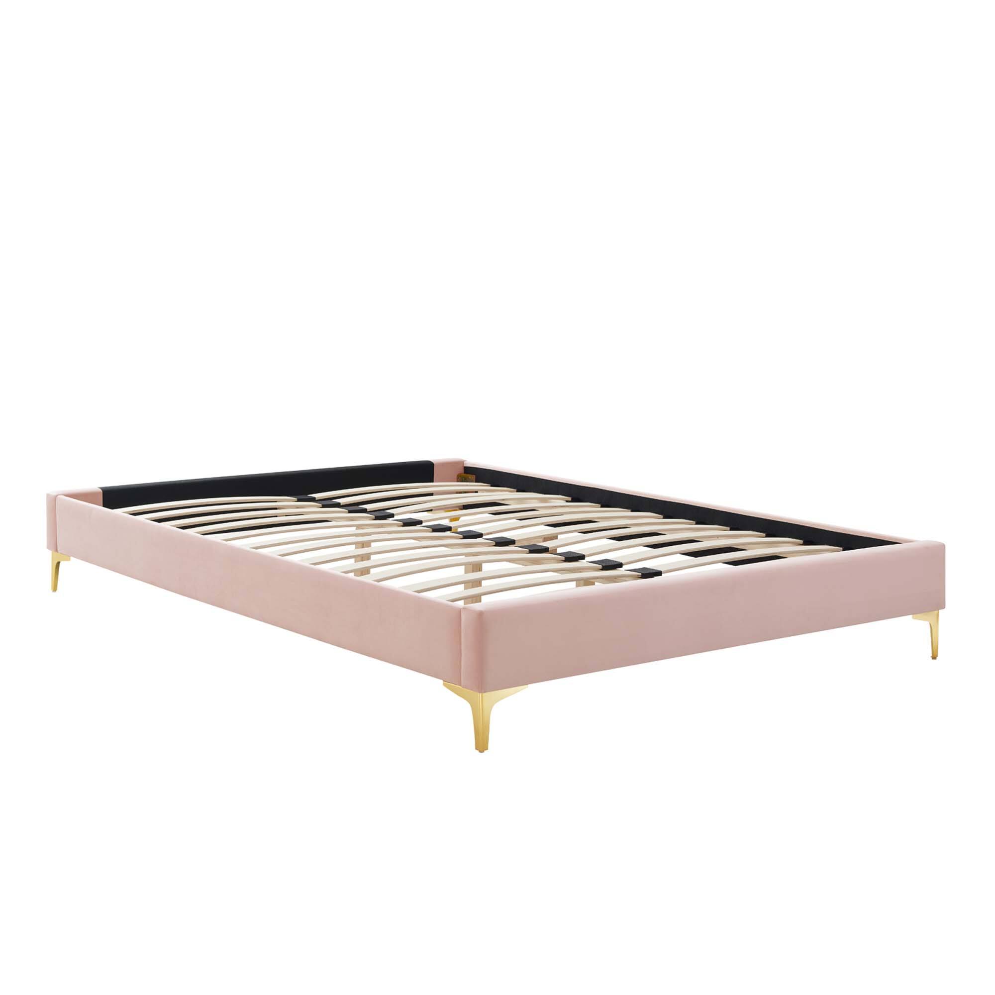 Left. Modway - Mia Fabric King Bed - Brown.