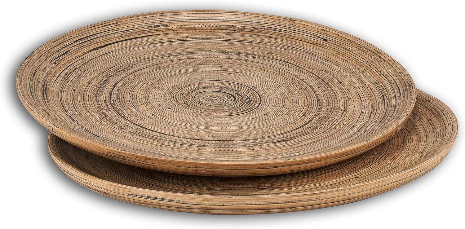 Lexa - Bamboo Serving Plate Set, 12 Inch x 2, Black Bamboo - Black/Natural price history on PriceWatchPro
