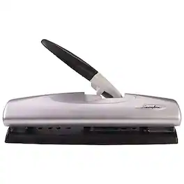 Swingline - LightTouch Desktop Adjustable Hole Punch, 20 Sheet Capacity, (74030) - Black/Silver