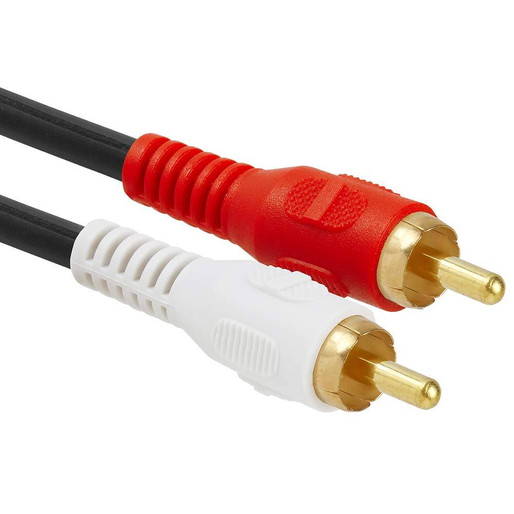 Angle. Cmple.com - Cmple - Stereo Audio Y Adapter Cable, 3.5mm to RCA & RCA Splitter, Male to Female AUX Cable - 3.5mm F to 2 RCA M - Black.