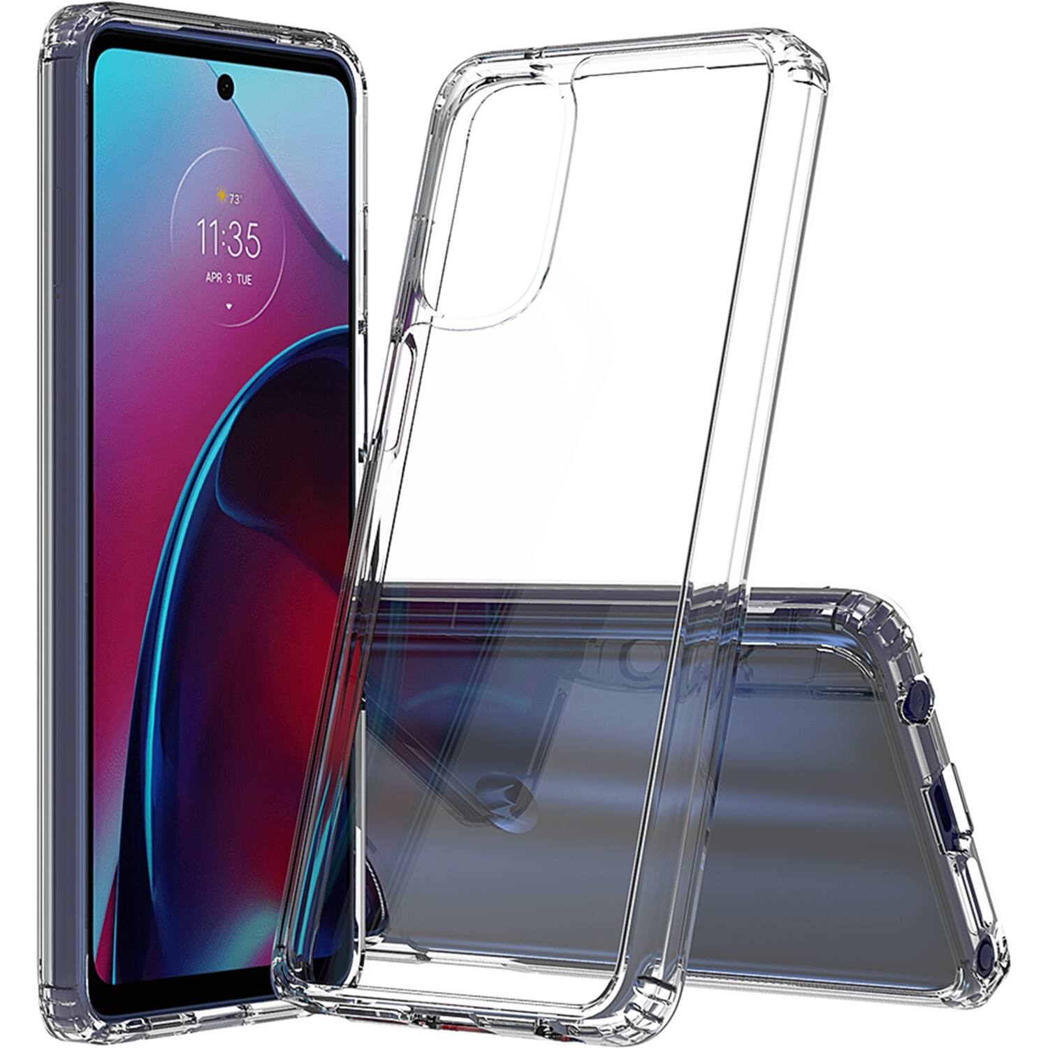 Alt View 13. SaharaCase - Hybrid-Flex Hard Shell Case for Motorola G Stylus 4G 2022 - Clear.