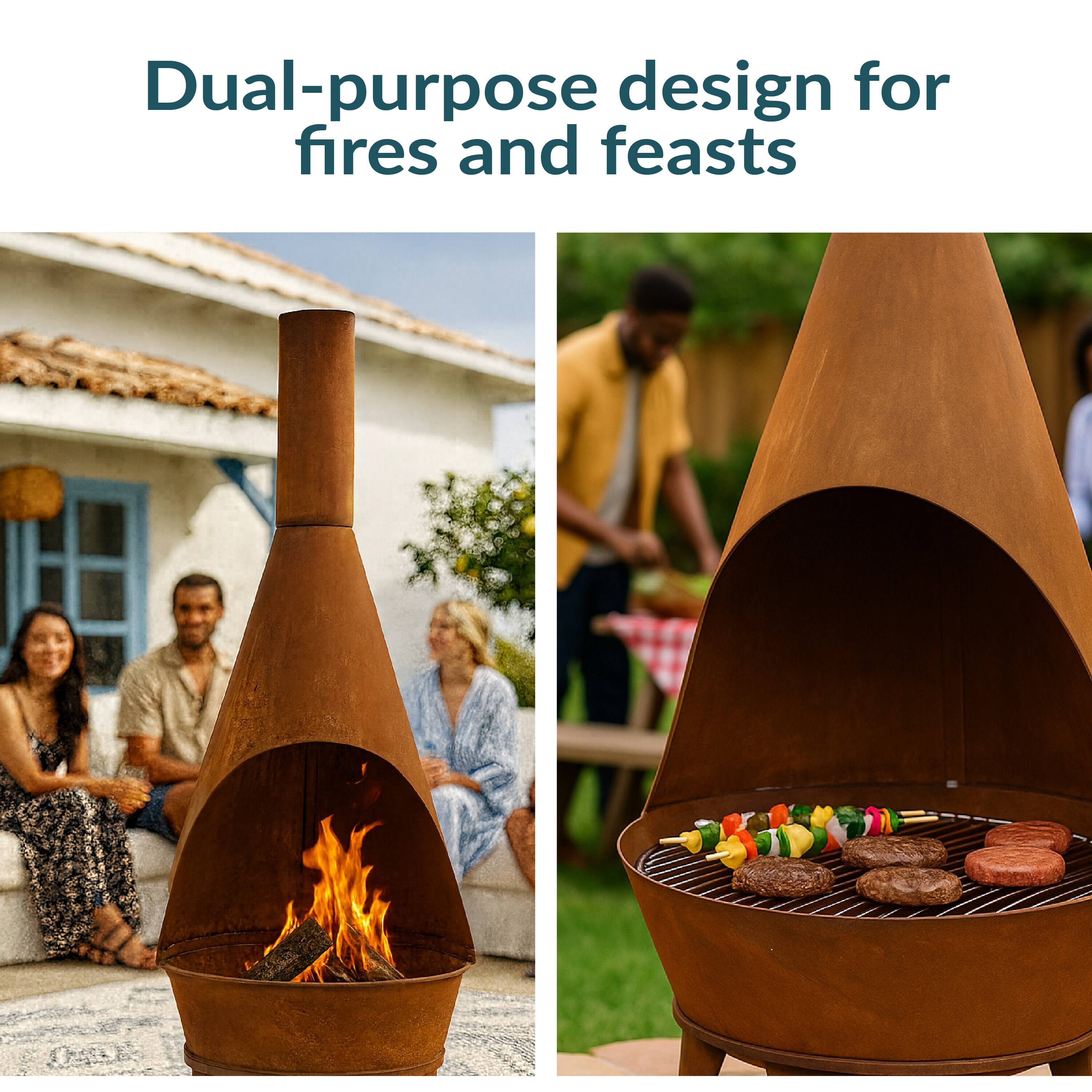Dual-purpose design for fires and feasts