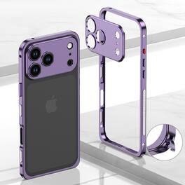 Dteck - Metal Frame Heat Dissipation Rugged Shockproof Bumper Frame Phone Case with Lens Cover For Apple iPhone 17 Pro Max - Purple