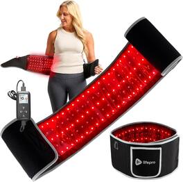 LifePro - Red Light Therapy Belt Color True Black 660nm 850nm Infrared Heating Pad for Body Pain Relief