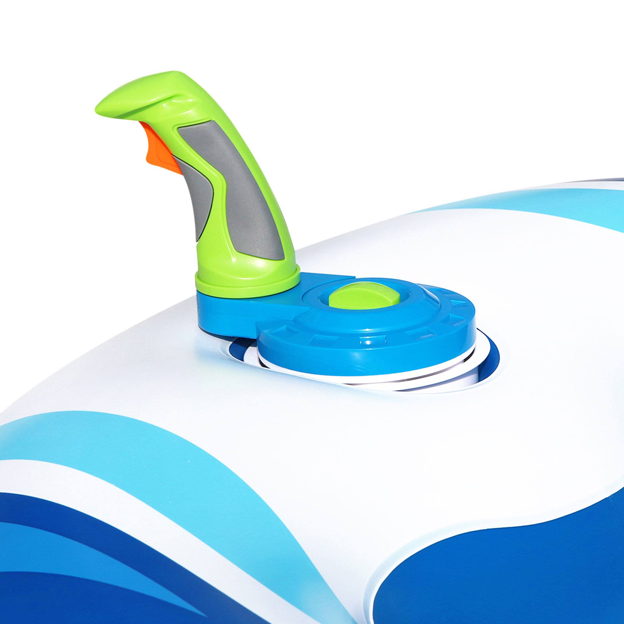 Alt View 8. Banzai - Banzai Motorized Battery Powered Inflatable Pool Cruiser Float for Teens/Adults - Blue/White.
