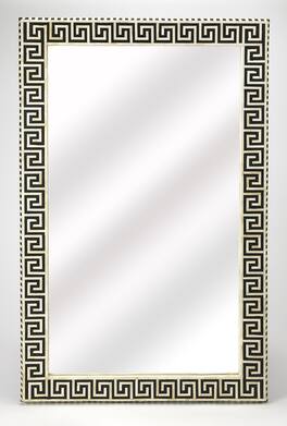 Butler Specialty - Eternity 35.5 in. W x 58.5 in. W Rectangular Bone Inlay Wall Mirror - Black and White