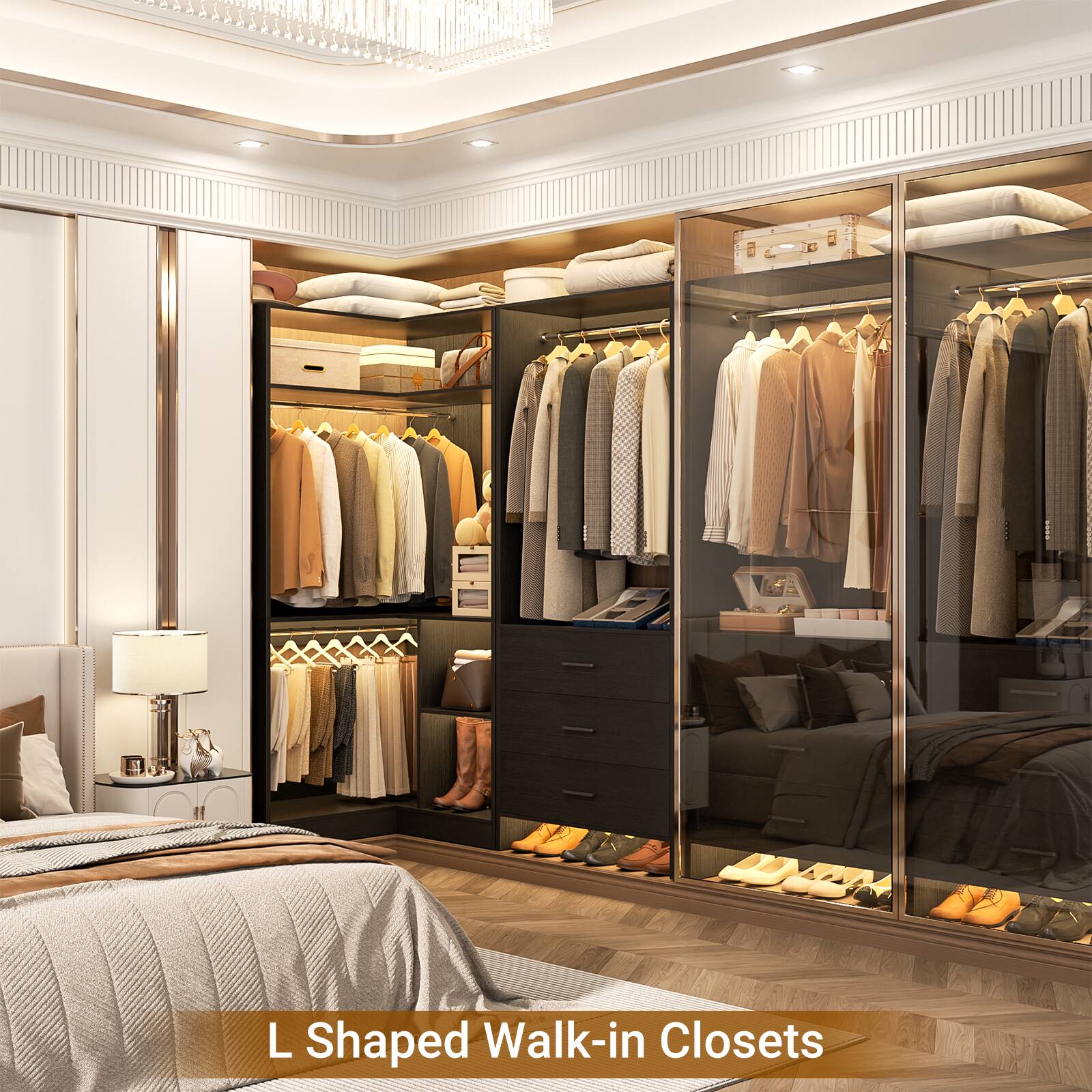 L Shaped Walk-in Closets
