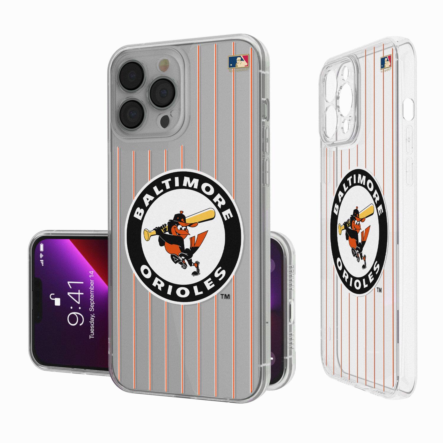 Keyscaper - MLB - Baltimore Orioles 1966-1969 Cooperstown Pinstripe iPhone Clear Case - 14 Pro Max - Multicolor