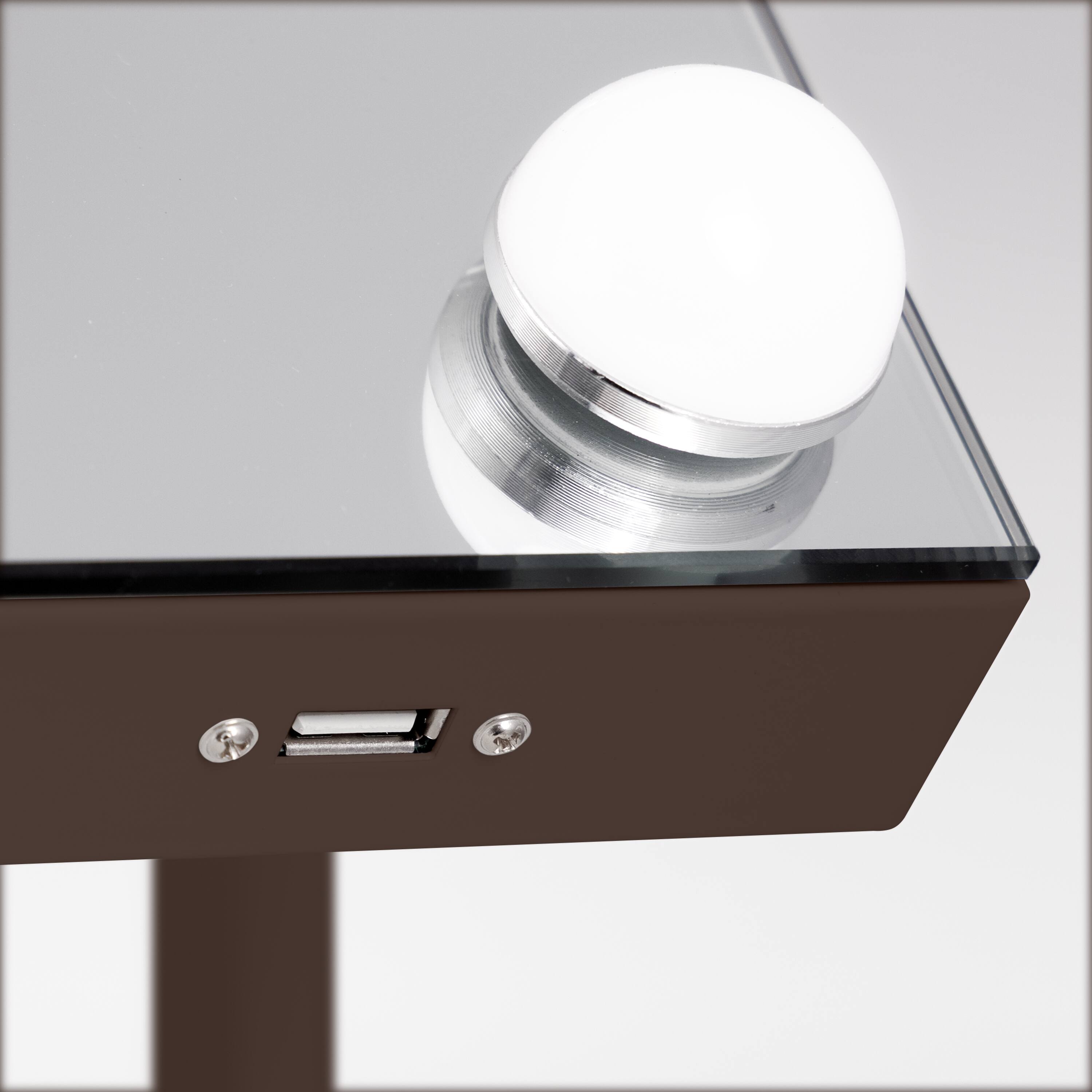 Alt View 2. Zadro - Zadro Hollywood Makeup Mirror - 25" x 20" - 15 LED Light Bulbs with Dimmable Brightness - Chocolate.