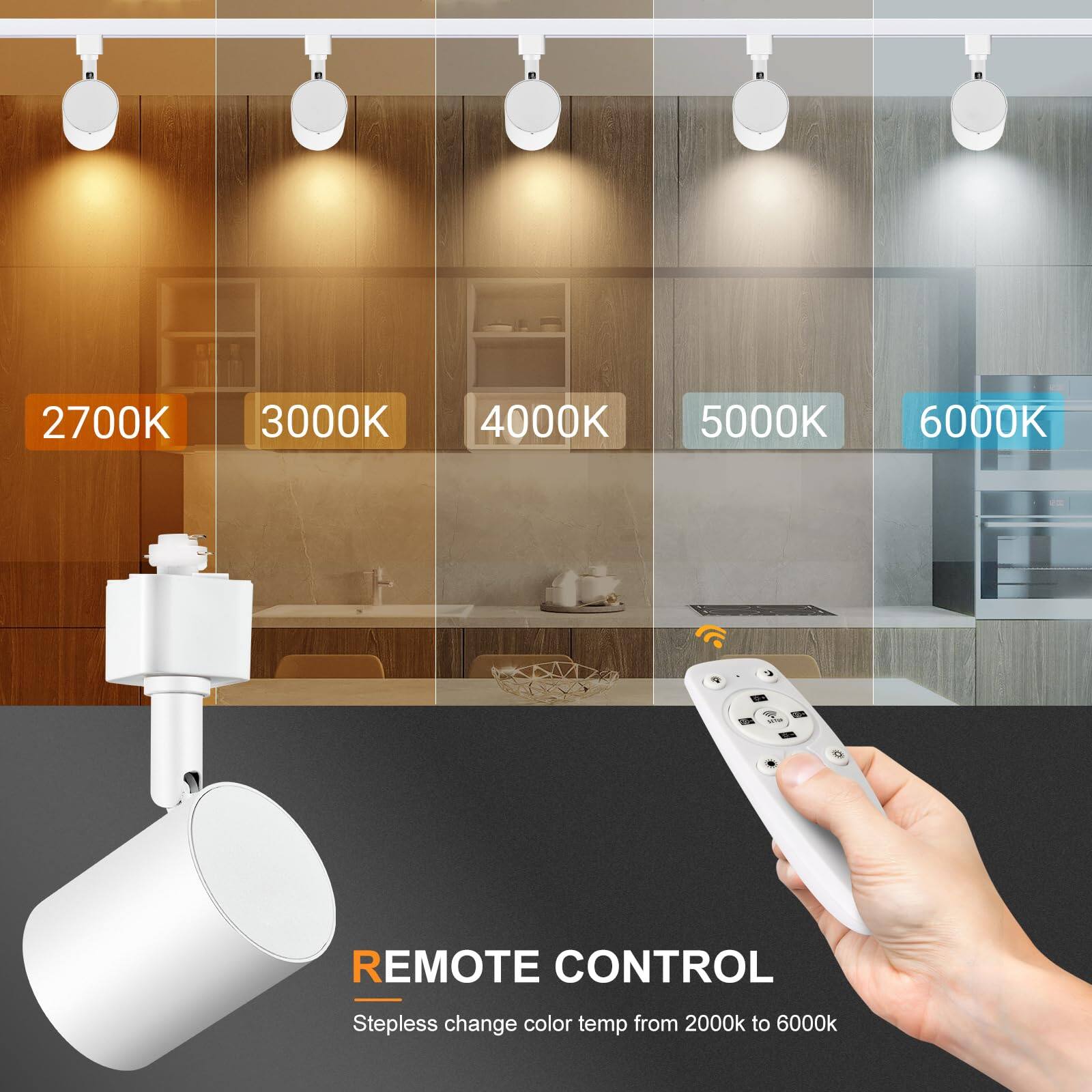 2700K 3000K 4000K 5000K 6000K

REMOTE CONTROL
Stepless change color temp from 2000K to 6000K