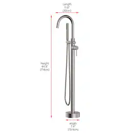 Elegant Kitchen and Bath - Steven Floor Mounted Roman Tub Faucet with Handshower - Brushed Nickel