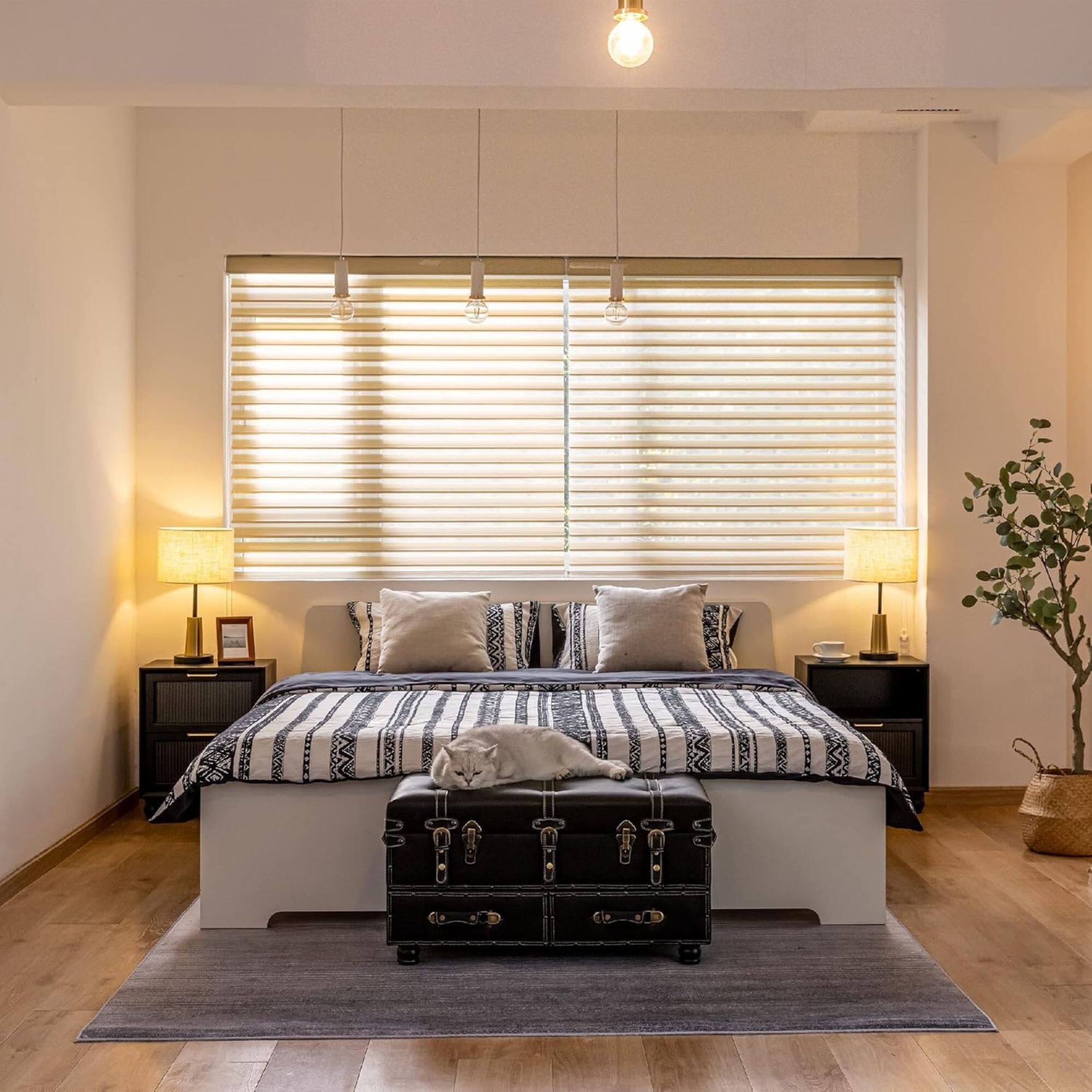 Alt View 4. COZAYH - COZAYH Vintage Storage Bench, Upholstered Wooden Ottoman Bed Chest Box, Black - Matte Black.