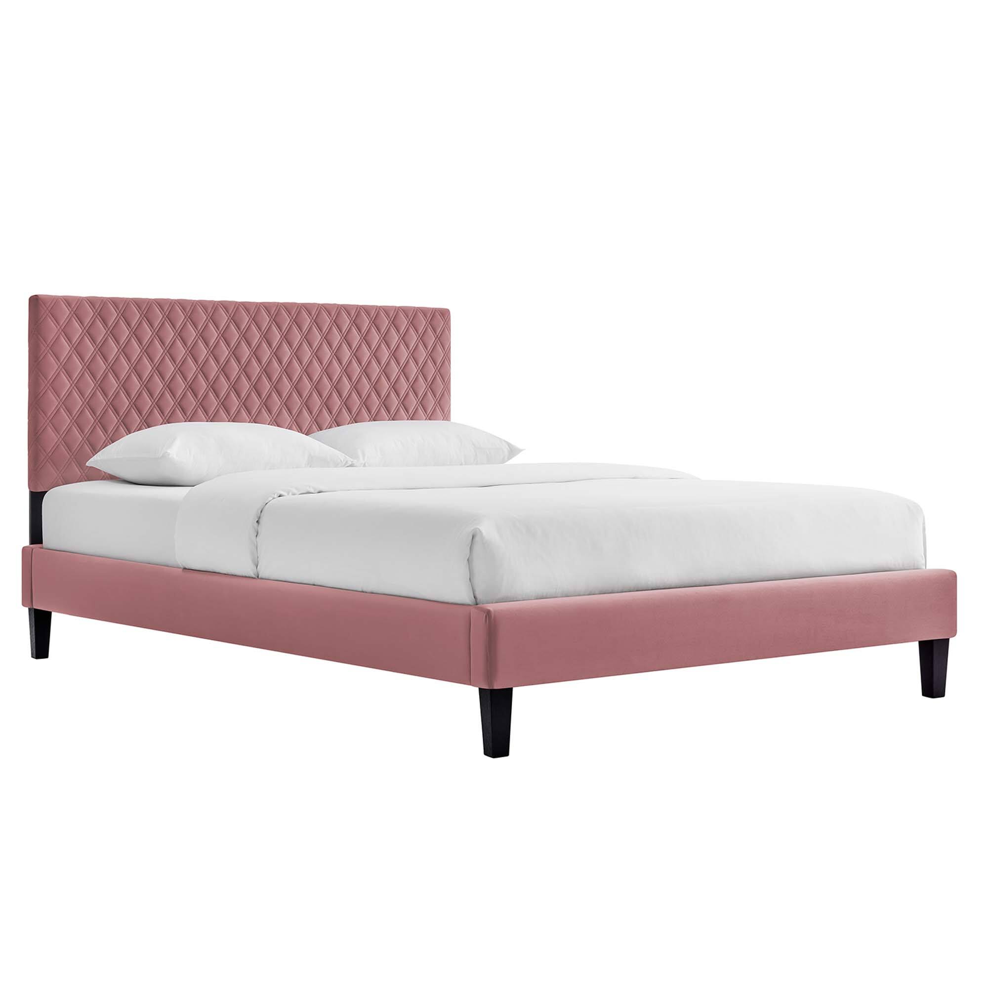 Front. Modway - Garcelle Performance Velvet King Platform Bed - Red.