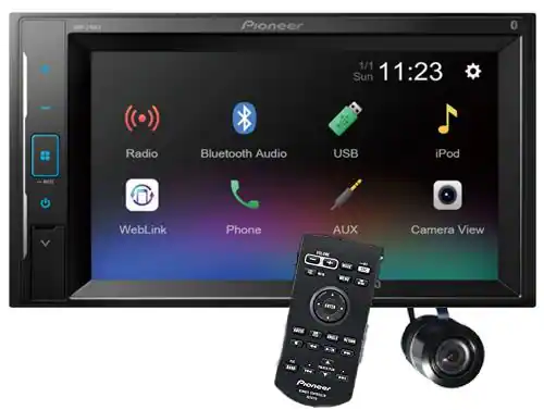 243C1 Pioneer 1/1 Sun 11:23
Radio Bluetooth Audio USB iPod WebLink Phone AUX Camera View