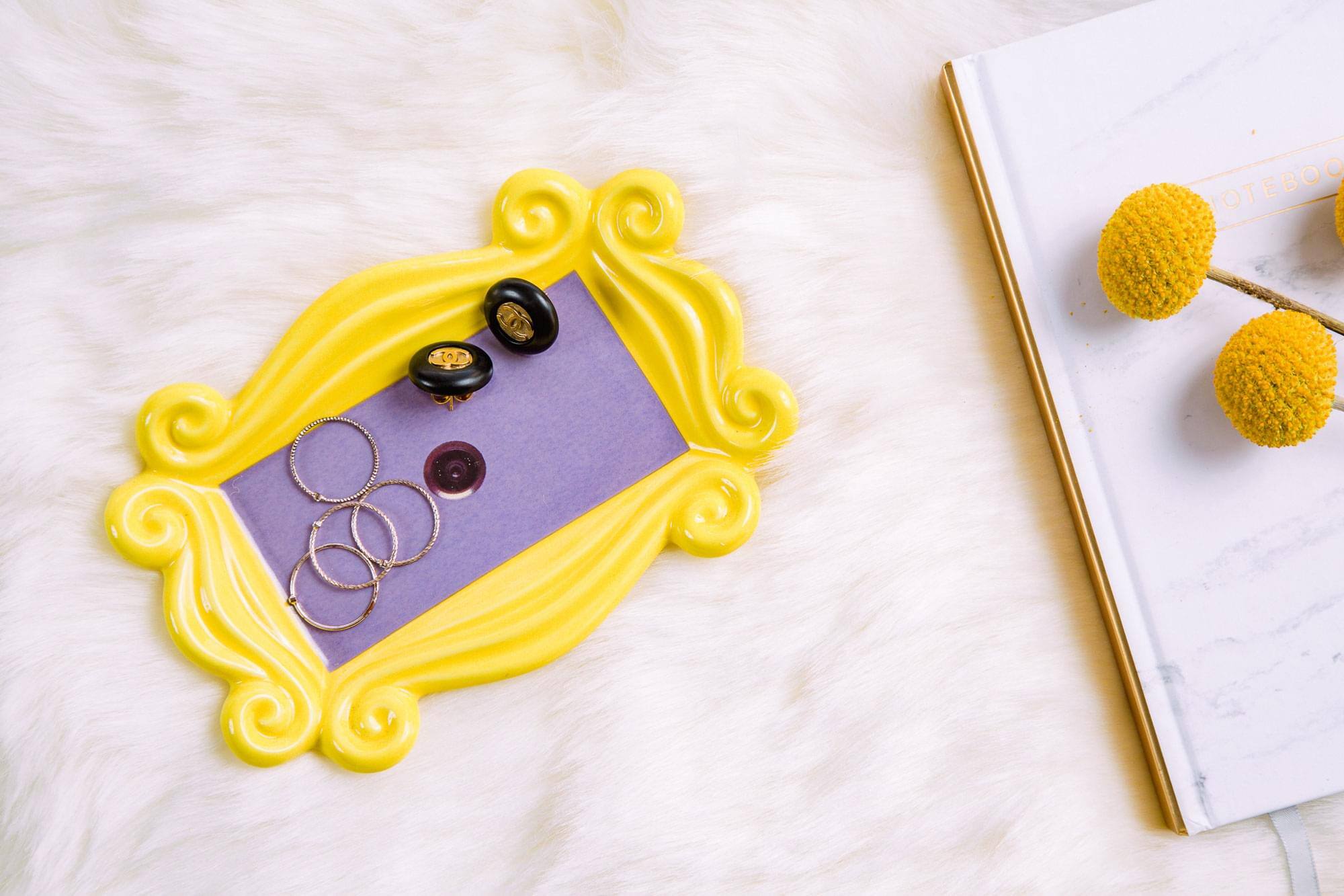 Alt View 10. Ukonic - Friends Picture Frame Replica Ceramic Trinket Tray | 4 x 6 Inches - Yellow.