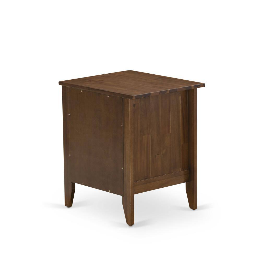 Front. East West Furniture - East West Furniture GA-08-ET Small Nightstand with 1 Wood Drawer for Bedroom, Stable and Sturdy Constructed - Antique - Antique Walnut.