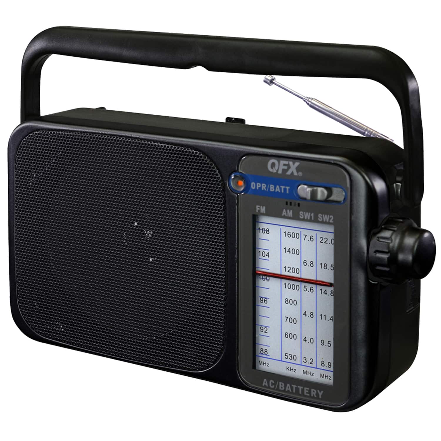 QFX - Portable AM/FM/Shortwave Radio R-24 - Black