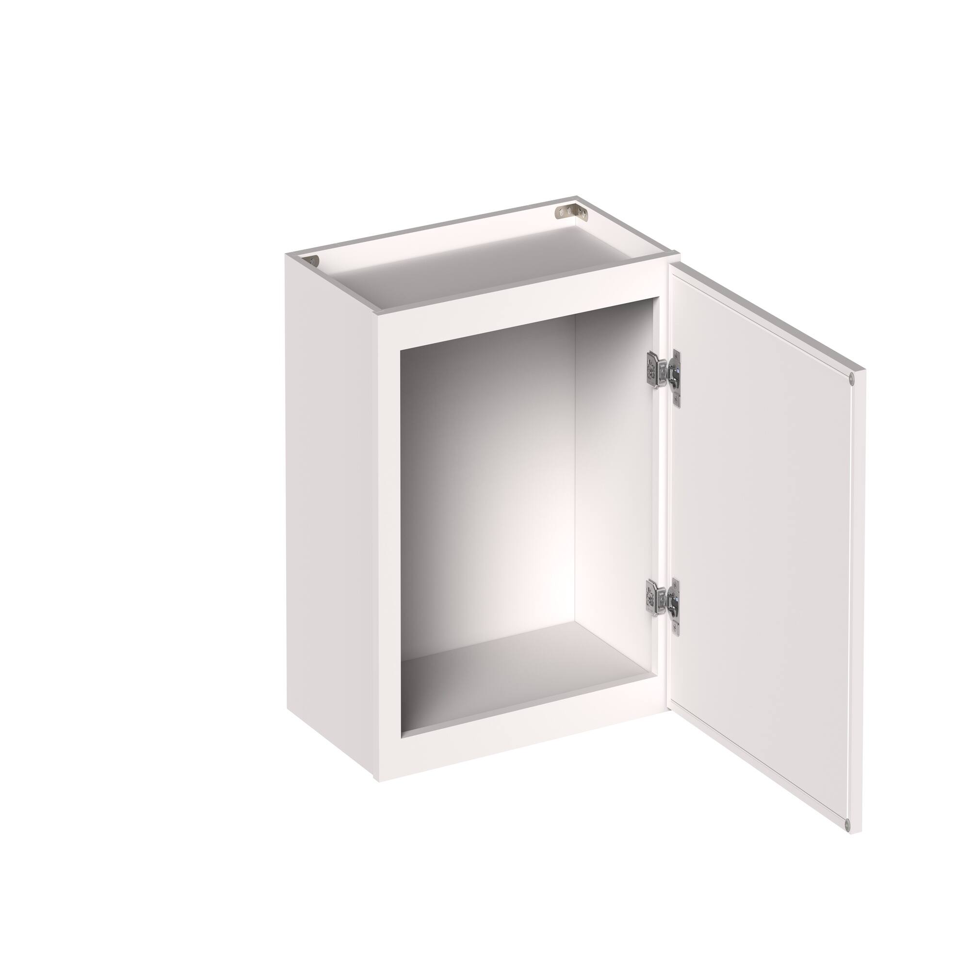 Front. Boyel Living - 21-in W x 18-in H x 12-in D Slim Shaker RTA Kitchen Wall Cabinet with Soft-Close - Snow White.