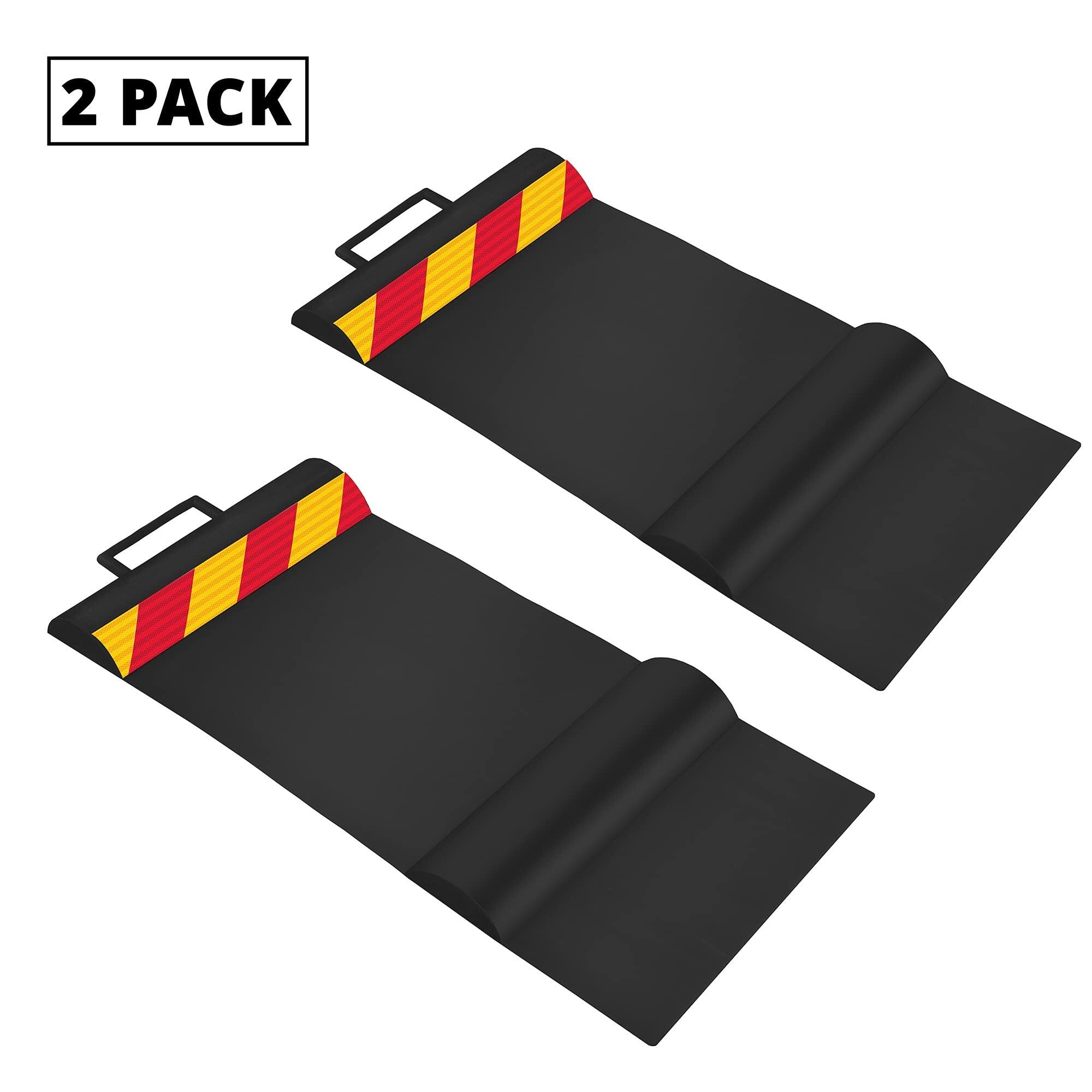 Alt View 7. RaxGo - Car Parking Mat, Parking Stopper for Garage with Anti-Skid Grips & Handles - Pack of 2 - Black.