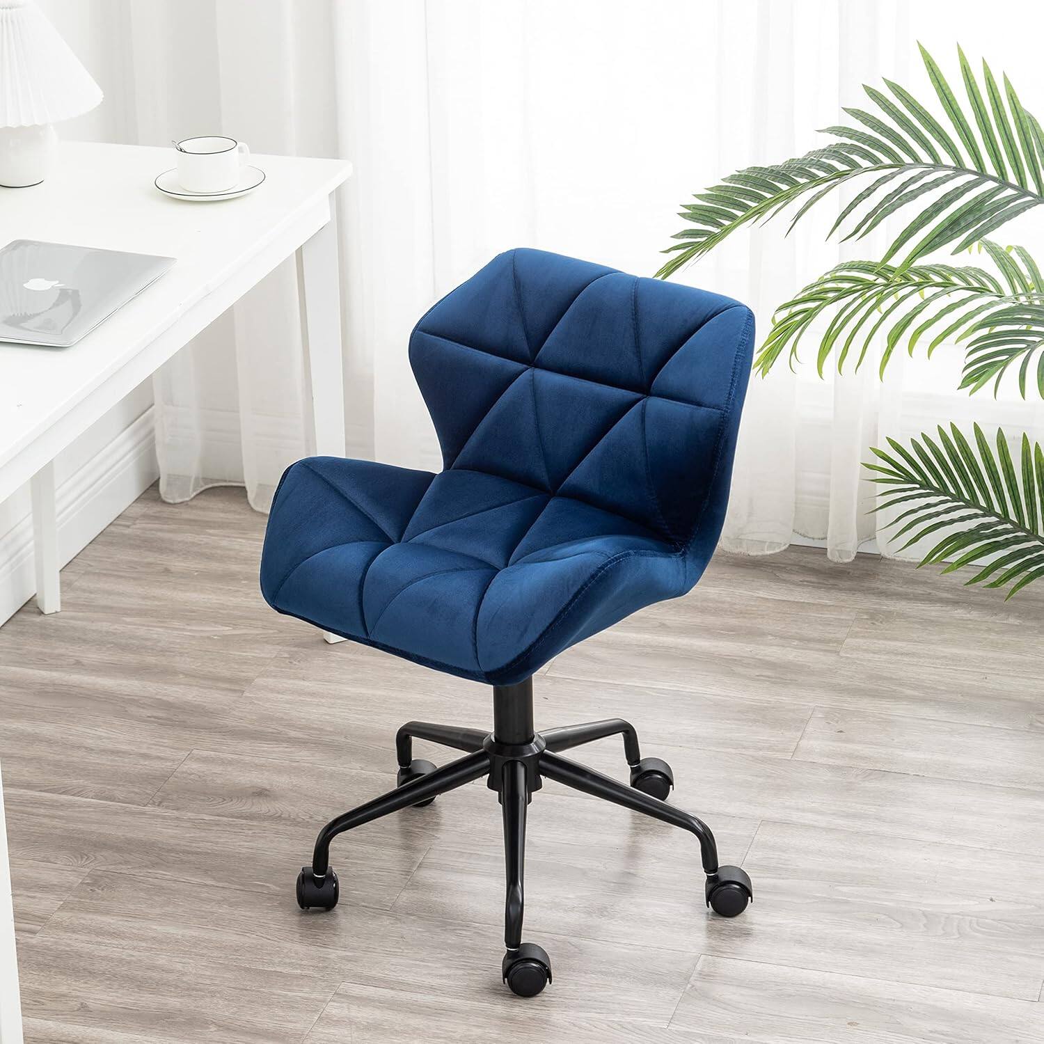 Alt View 2. Trinkets Crazed - Eldon Diamond Tufted Adjustable Swivel Office Chair - blue.