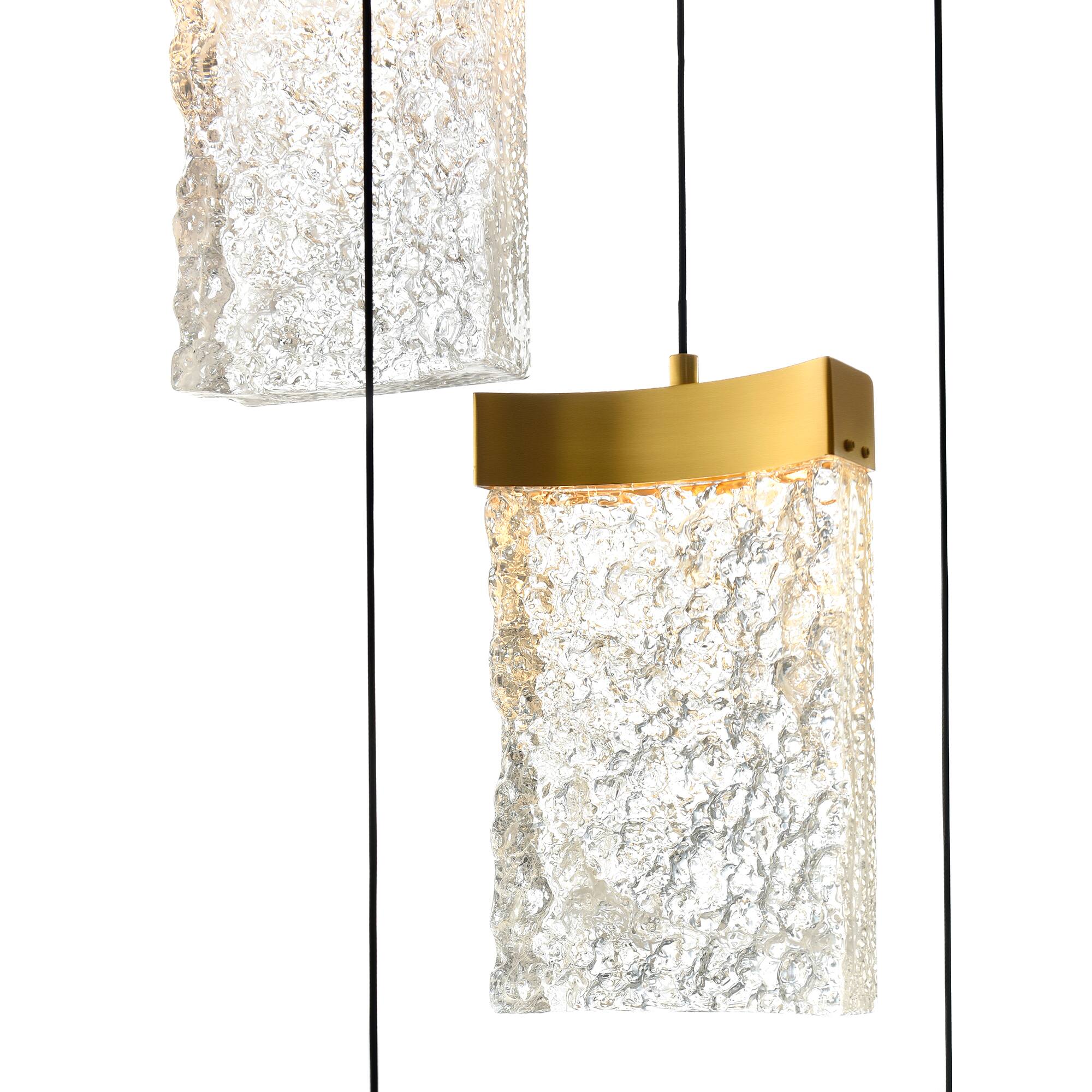 Left. CWI Lighting - Lava Integrated LED Brass Chandelier - Brass.