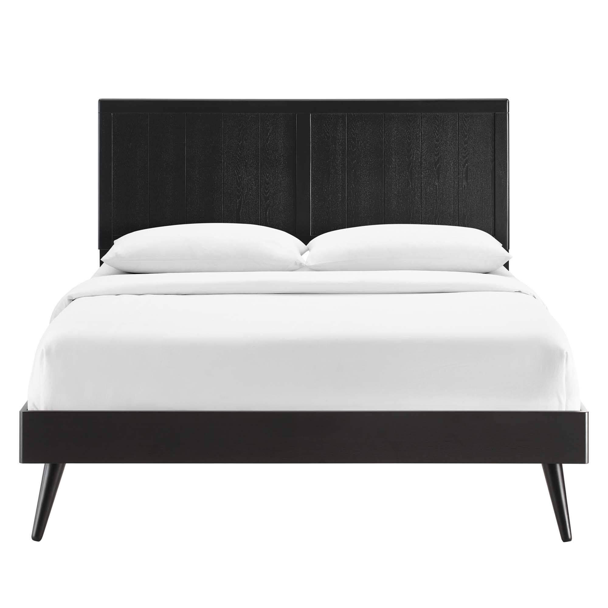 Alt View 7. Modway - Alana Wood Full Platform Bed With Splayed Legs - Black.