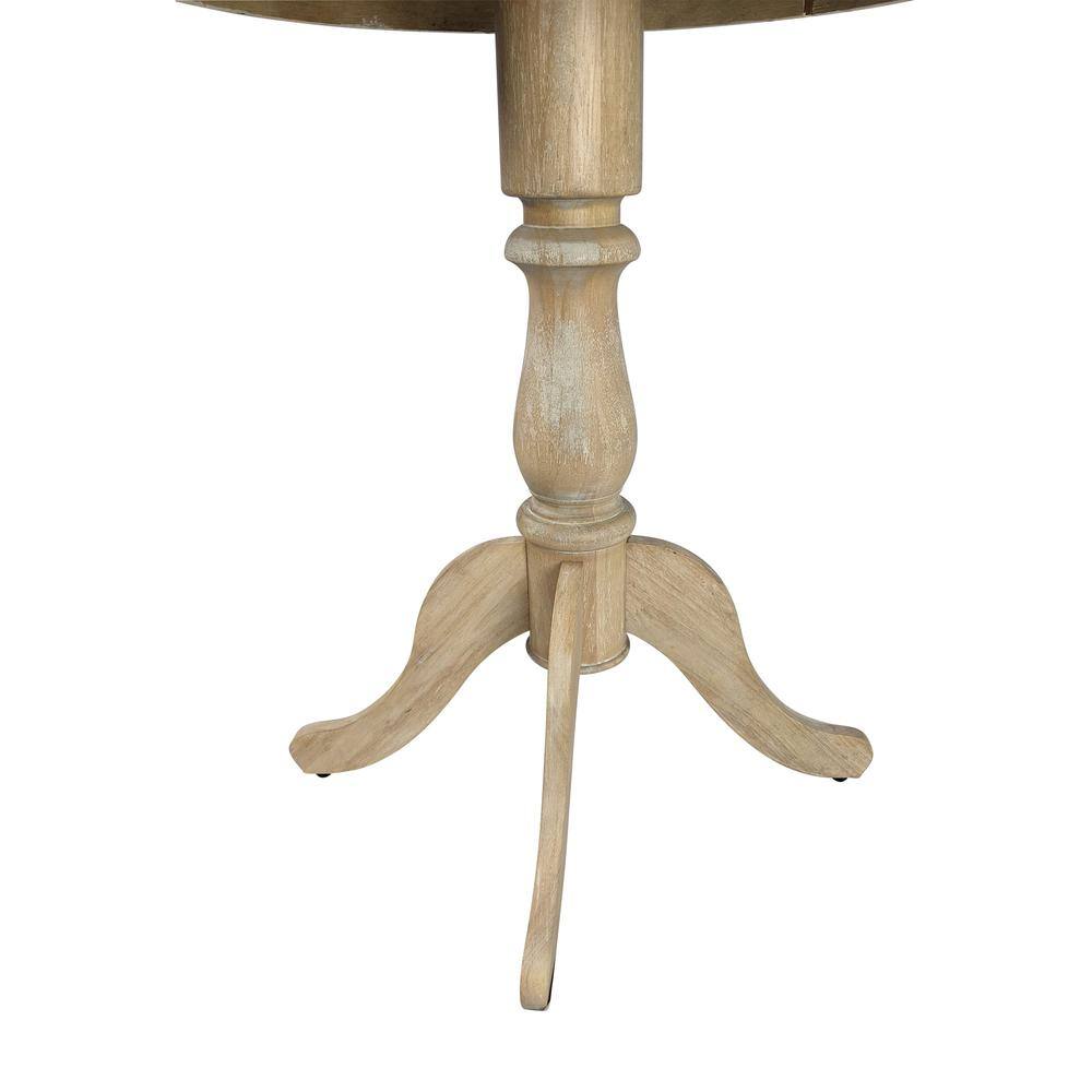 Back. Carolina Chair & Table - Fairview 30" Round Pedestal Bar Table - Natural Driftwood - Natural Driftwood.