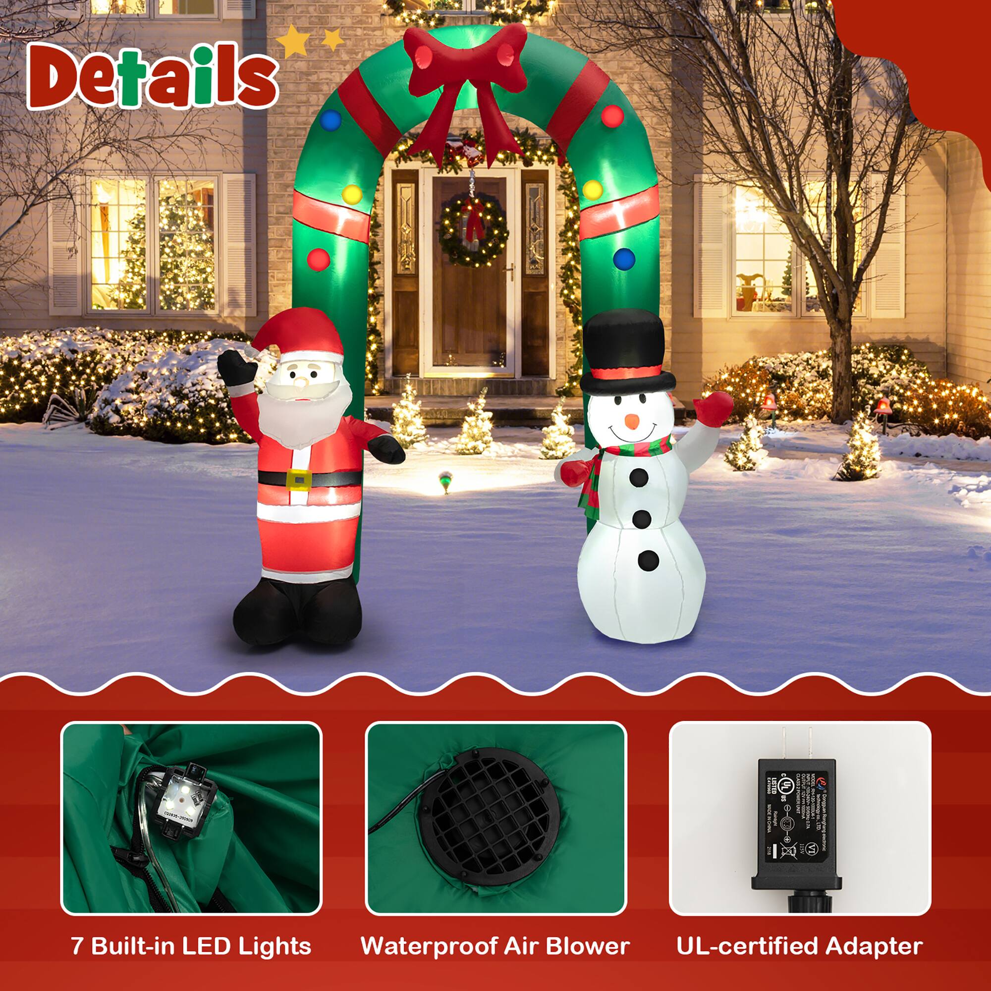 Details

- 7 Built-in LED Lights
- Waterproof Air Blower
- UL-certified Adapter