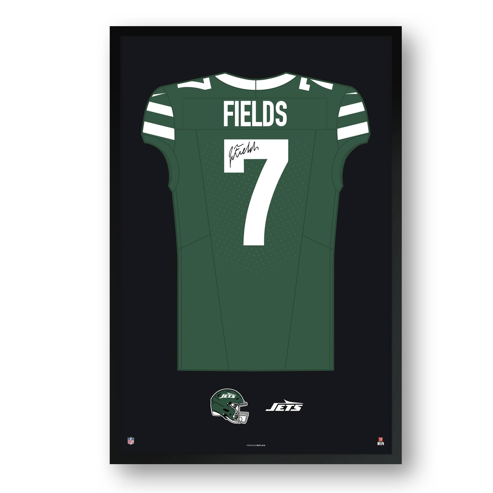 Justin Fields Facsimile Signature Framed Jersey Art Print