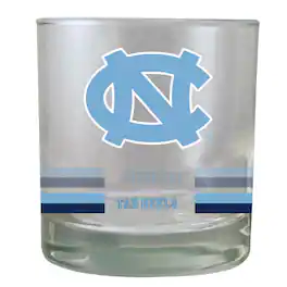 The Memory Company - North Carolina Tar Heels 10oz. Banded Rocks Glass - Multicolor