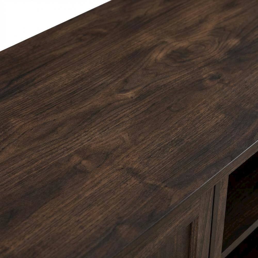 Alt View 4. FurniFact - Corner TV Stand for 65+ Inch TVs in Black Wood Finish with Storage - Gray.