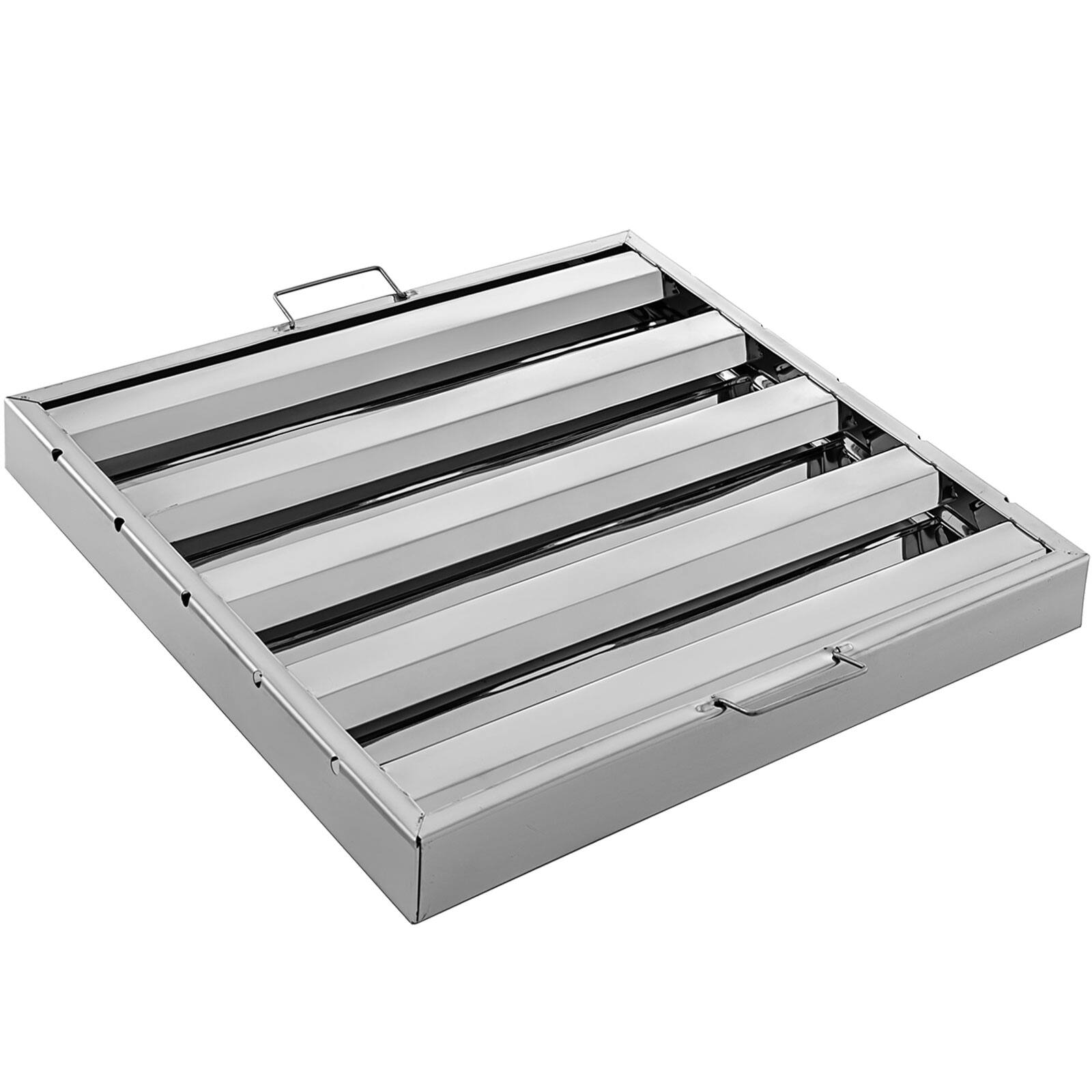 Alt View 5. VEVOR - Pack of 6 Hood Filters 19.5W x 19.5H Inch, 430 Stainless Steel 4 Grooves Commercial Hood Filters, Range Hood Filter - Silver.