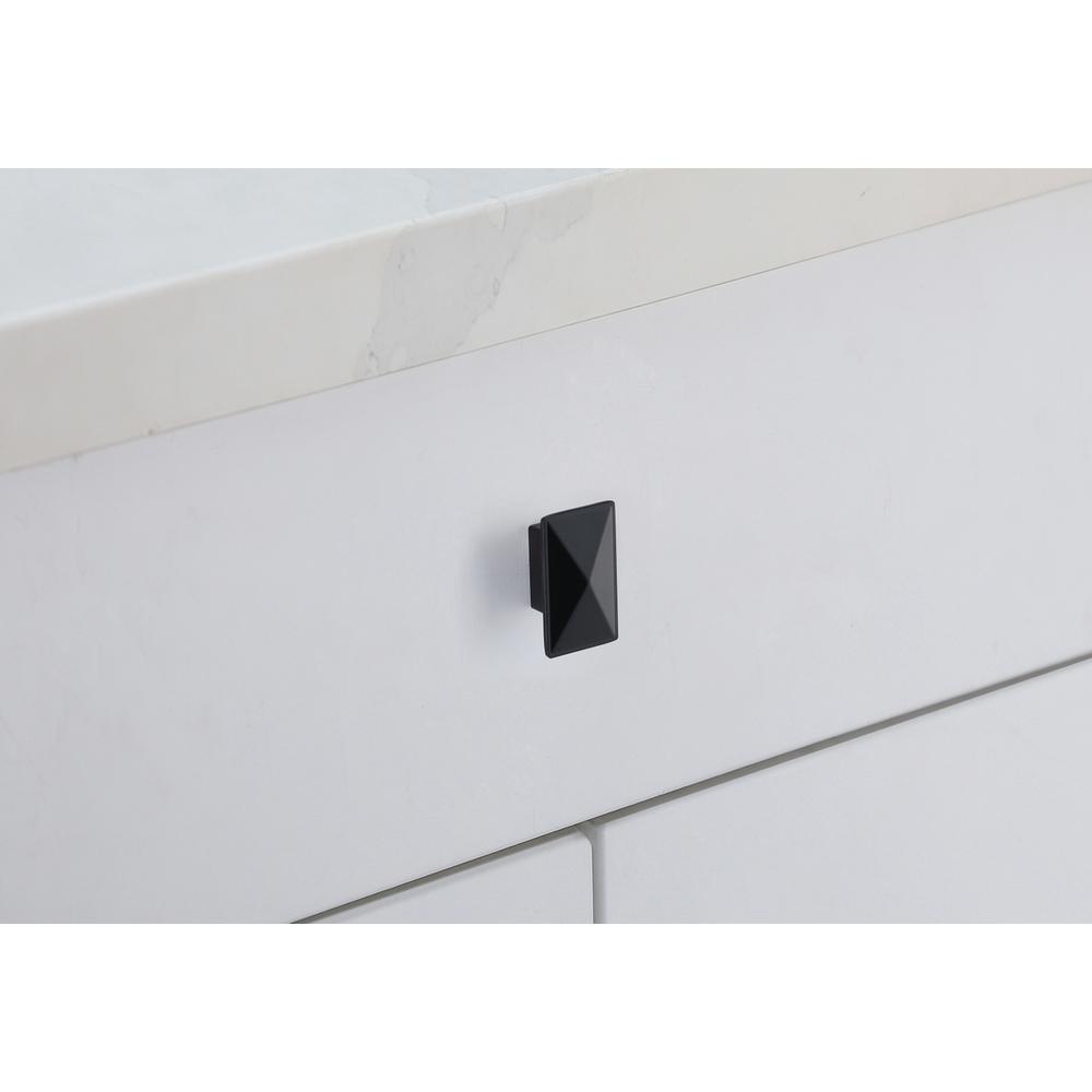 Alt View 1. Elegant Decor - Perry 2" Matte Black Rectangle Knob Multipack (Set of 10) - Matte Black.