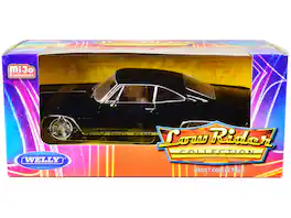 1965 Chevrolet Impala SS 396 Lowrider with Brown Interior "Low Rider Collection" 1/24 Diecast Model Car by Welly - Black