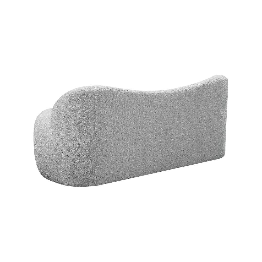 Alt View 3. Meridian Furniture - Flair Grey Boucle Fabric Bench - Grey.