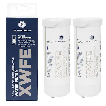GE APPLIANCES
FILTERS 50+ IMPURITIES
+ 8 Pharmaceuticals, BPA, & PFOA/PFOS
+ Chlorine/Chloramine Taste & Odor
GENUINE WATER FILTER
XWFE
EASY TO INSTALL
REPLACE FILTER EVERY 6 MONTHS
FILTERS 50+ IMPURITIES
INCLUDING:
- Pharmaceuticals
- BPA
- PFOA/PFOS
- Chlorine/Chloramine
- Taste & Odor
- Mercury
- Lead
- Arsenic
- Asbestos
- Cysts
- Sediment
- Bad Taste & Odor
FOR PEAK PERFORMANCE:
REPLACE FILTER EVERY 6 MONTHS
GE APPLIANCES
FILTERS 50+ IMPURITIES
+ 8 Pharmaceuticals, BPA, & PFOA/PFOS
+ Chlorine/Chloramine Taste & Odor
GENUINE WATER FILTER
XWFE
EASY TO INSTALL
REPLACE FILTER EVERY 6 MONTHS
FILTERS 50+ IMPURITIES
INCLUDING:
- Pharmaceuticals
- BPA
- PFOA/PFOS
- Chlorine/Ch