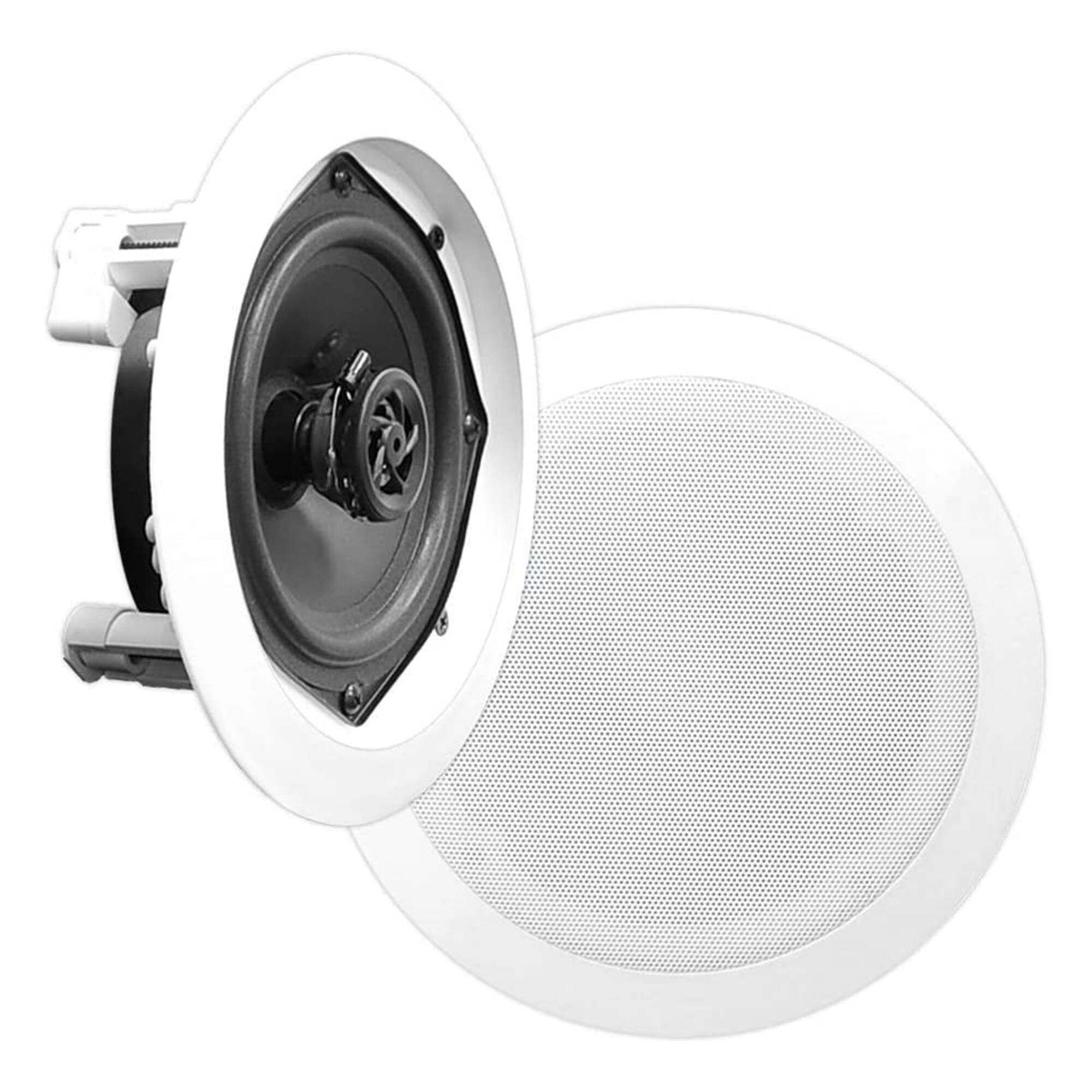 Alt View 4. Sterilite - PYLE PDIC61RD 200W 6.5'' Round Flush Mount In-Wall/Ceiling Home Speakers, 2 Pack - White.