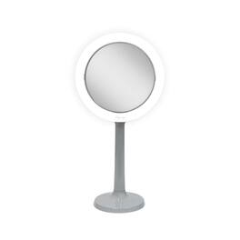 Zadro - Hudson, LED Lighted Makeup Mirror with 8X/1X Magnifications & Suction Cup Mounting - Gray