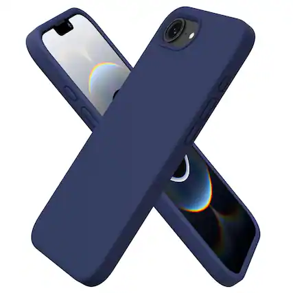 Front. Ornarto - ORNARTO Compatible with iPhone 16e Case 6.1", Liquid Silicone Shockproof Protective Cover - Midnight Blue - Midnight Blue.