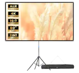 Home Collection - Portable 80" ALR Projector Screen 16:9 HD with Tripod Stand Adjustable Outdoor