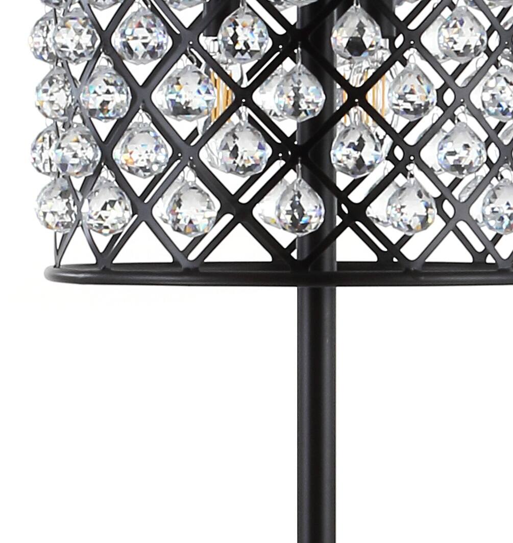Alt View 4. Jonathan Y - Elizabeth 60" Crystal/Metal LED Floor Lamp, Bronze/Clear - Bronze.
