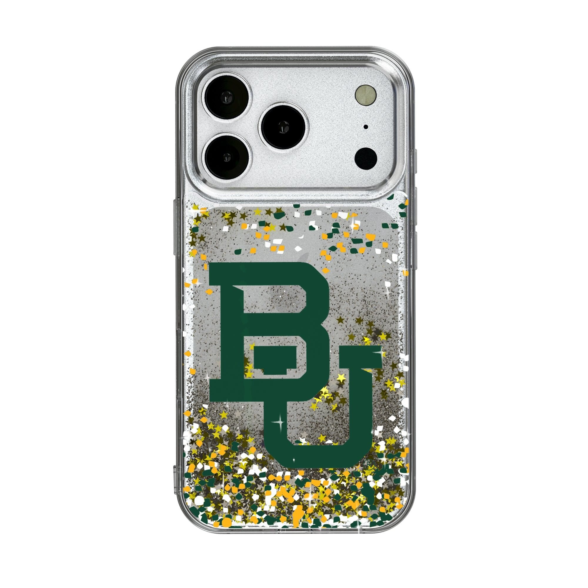 Keyscaper - NCAA - Baylor Bears iPhone Glitter Case with Confetti Design - 17 - Multicolor