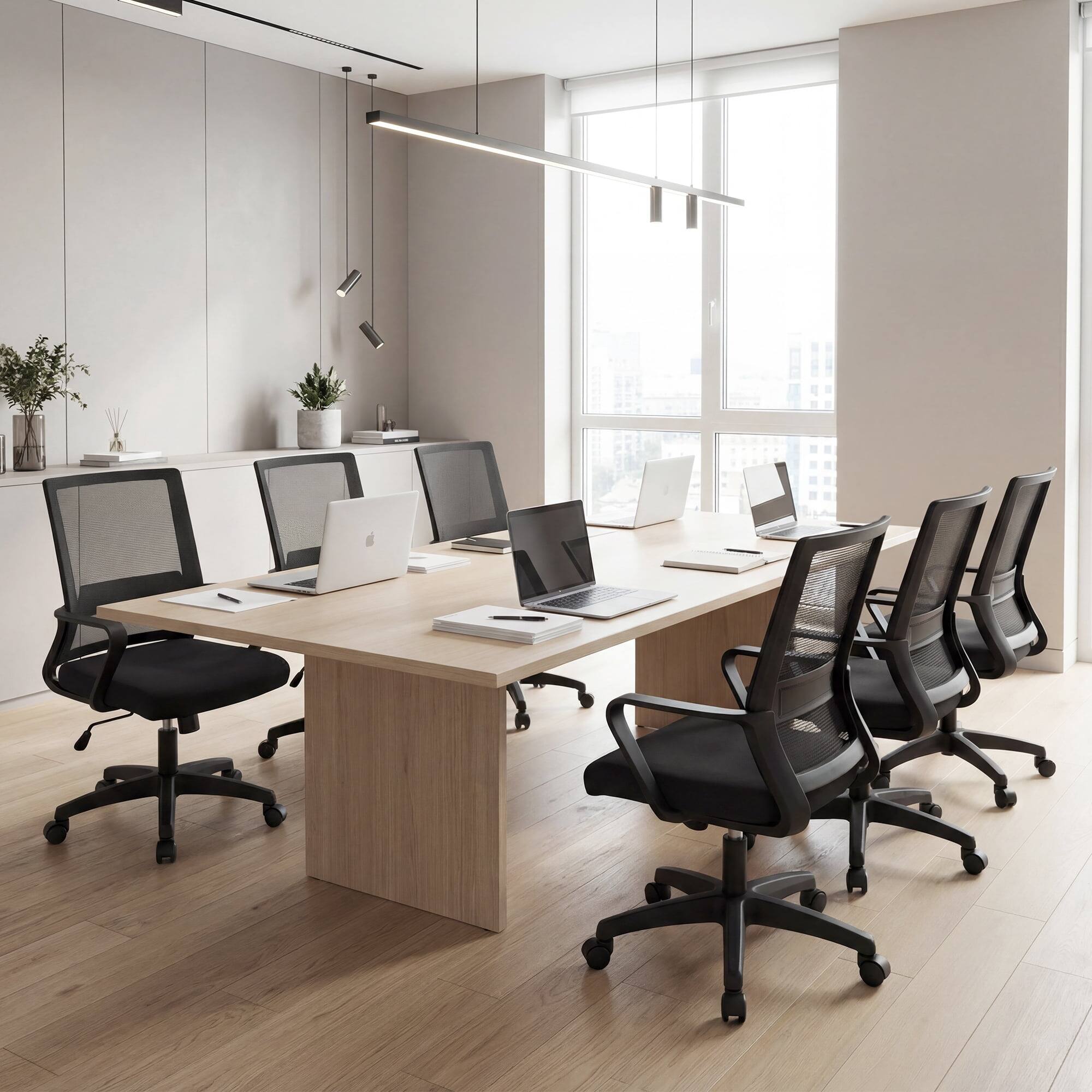 Alt View 7. Neo Chair - Ergonomic Mesh Office Chair, Mid Back Desk Chair with Lumbar Support, Adjustable Swivel Wheels - Black.